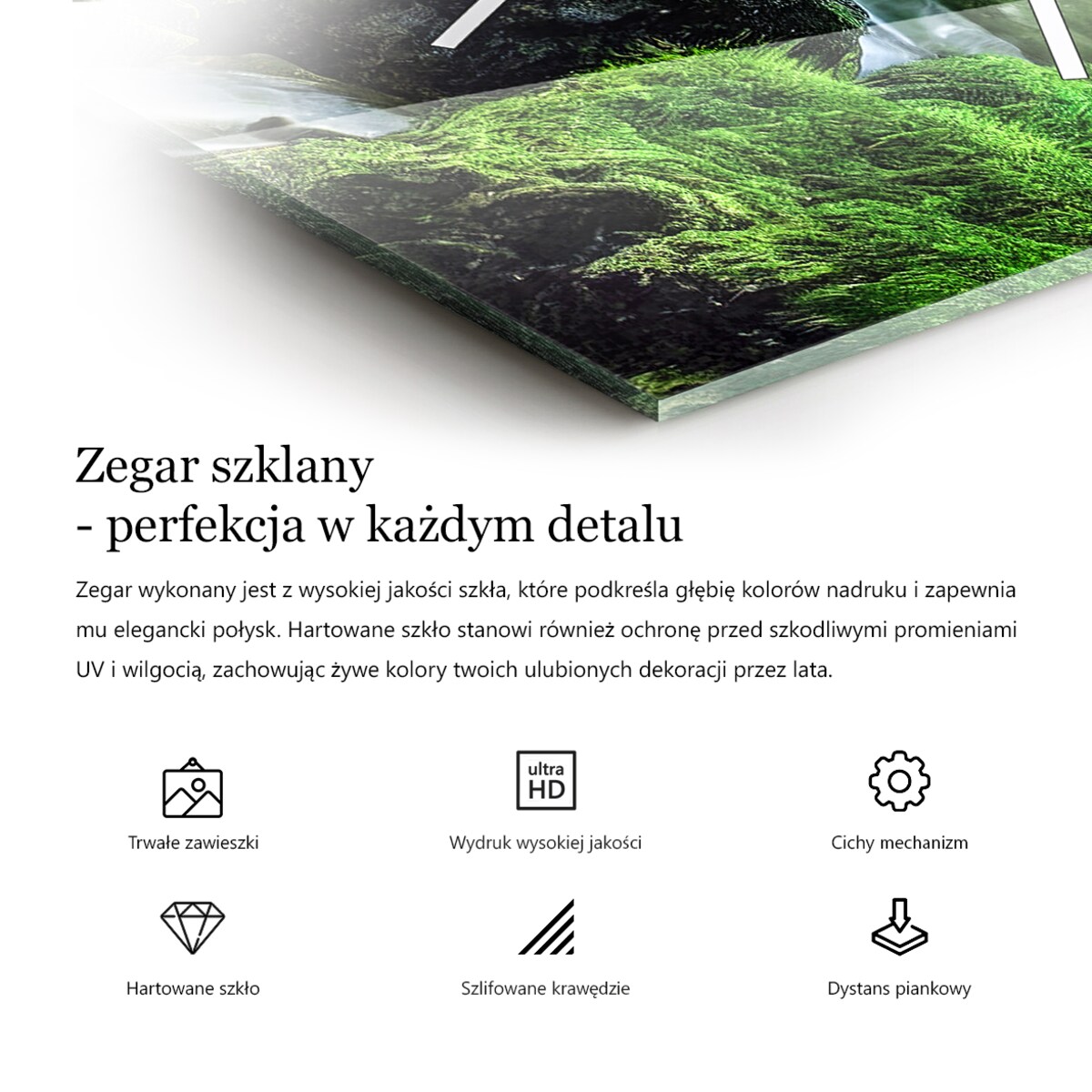 Zegar ścienny Marmur Biało-Złoty, 60x30 cm