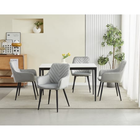 Krzesło Do Jadalni Kuchni Salonu Nana Srebrno-Szare