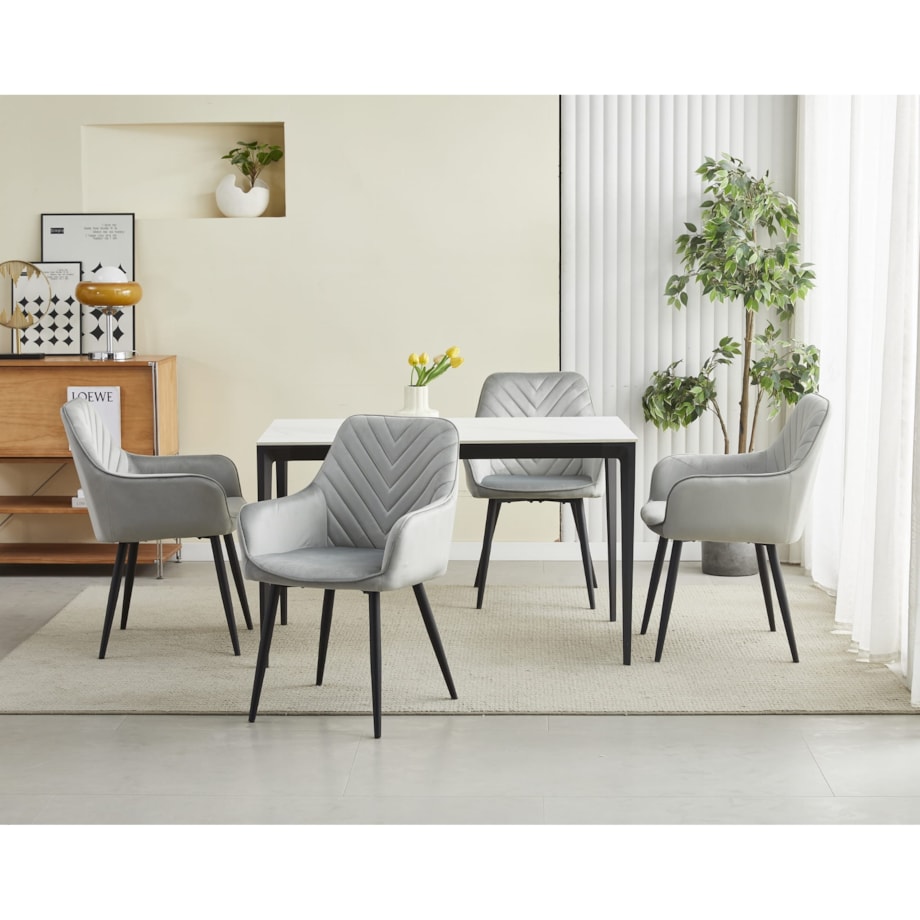 Krzesło Do Jadalni Kuchni Salonu Nana Srebrno-Szare