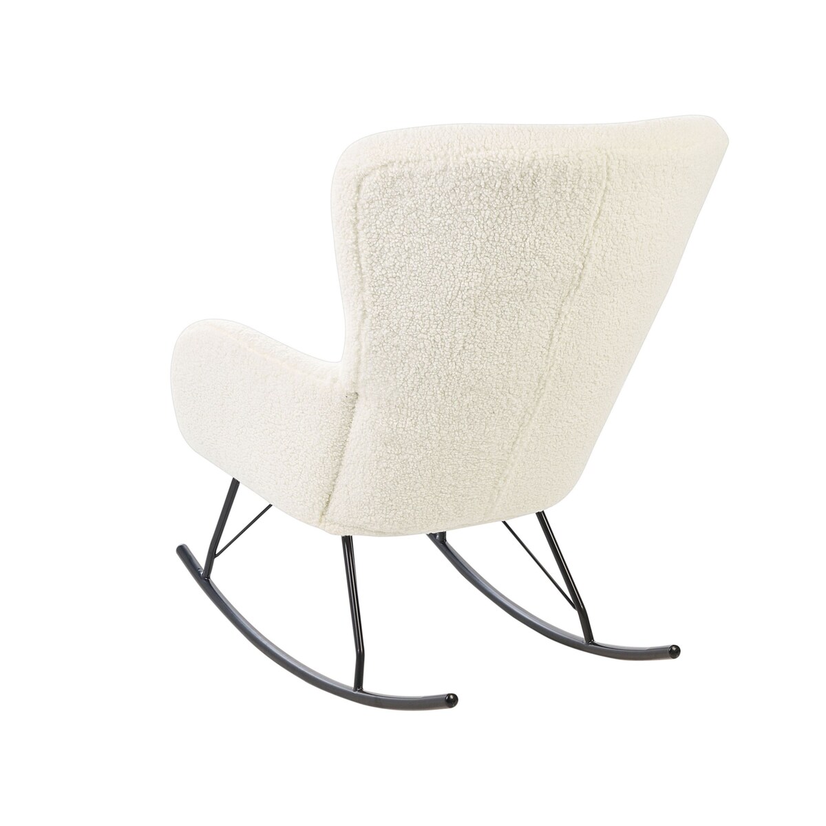 Fotel bujany boucle kremowy z czarnym ANASET