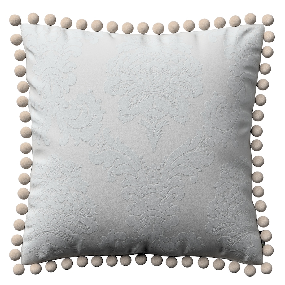 Poszewka Wera na poduszkę 45x45 liście akantu na jasno-popielatym tle