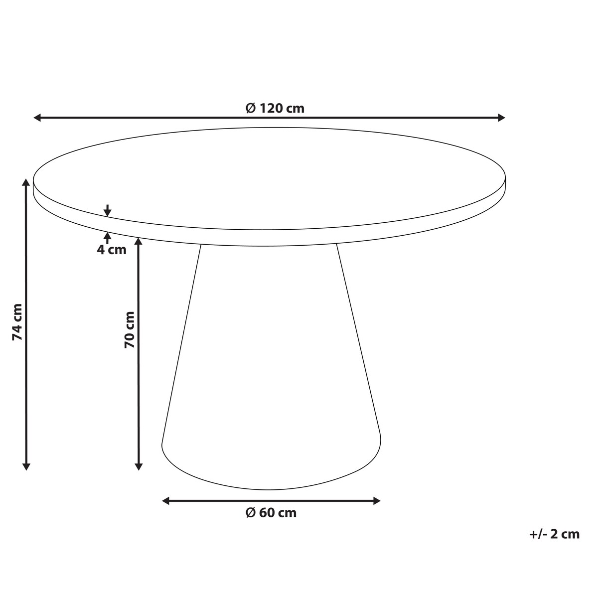 Stół do jadalni MERE Biały marmur 120 cm 120 cm