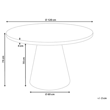 Stół do jadalni MERE Biały marmur 120 cm 120 cm