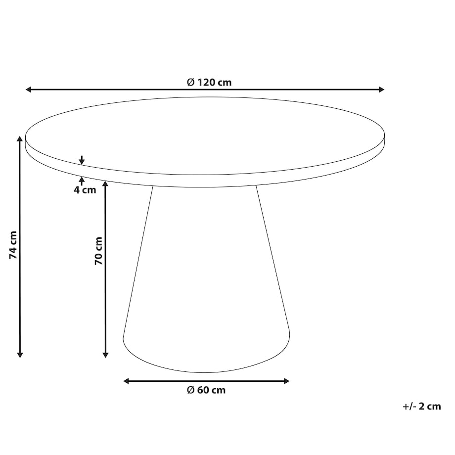Stół do jadalni MERE Biały marmur 120 cm 120 cm