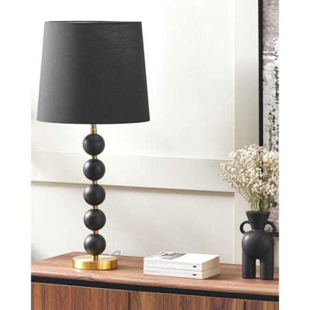 Lampa stołowa metalowa czarna ze złotym ASSONET