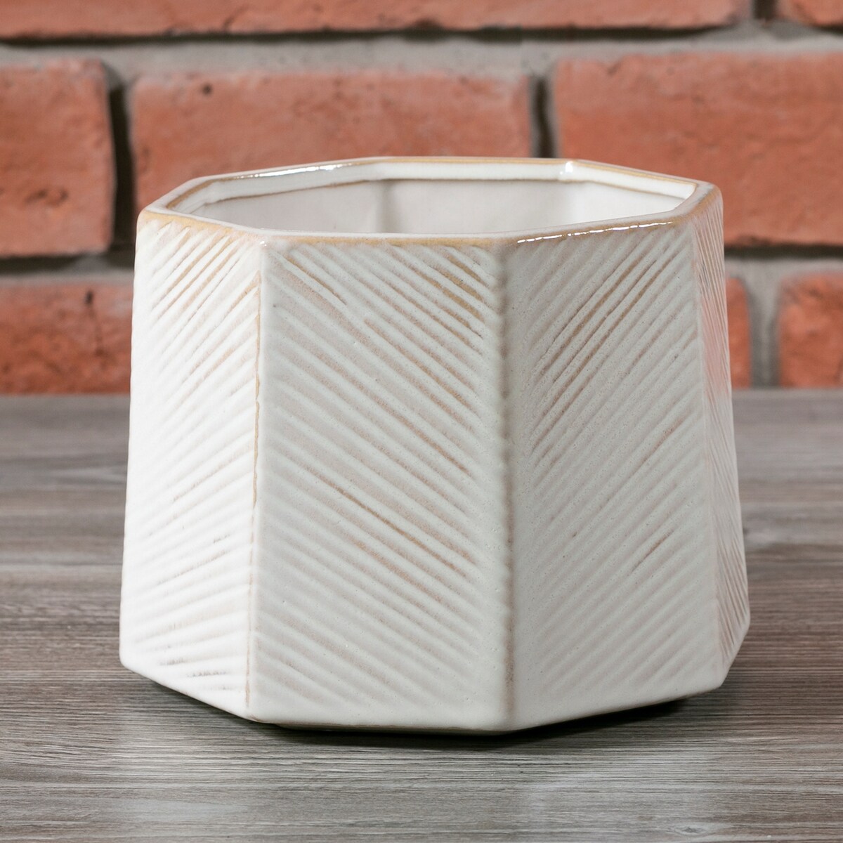SZARA DONICA ceramiczna śr. 15cm