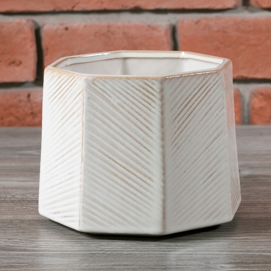SZARA DONICA ceramiczna śr. 15cm