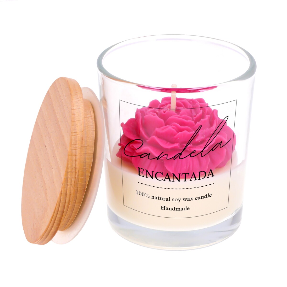 Świeca sojowa zapachowa PEONIA handmade prezent CANDELA ENCANTADA