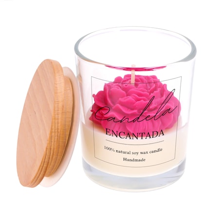 Świeca sojowa zapachowa PEONIA handmade prezent CANDELA ENCANTADA