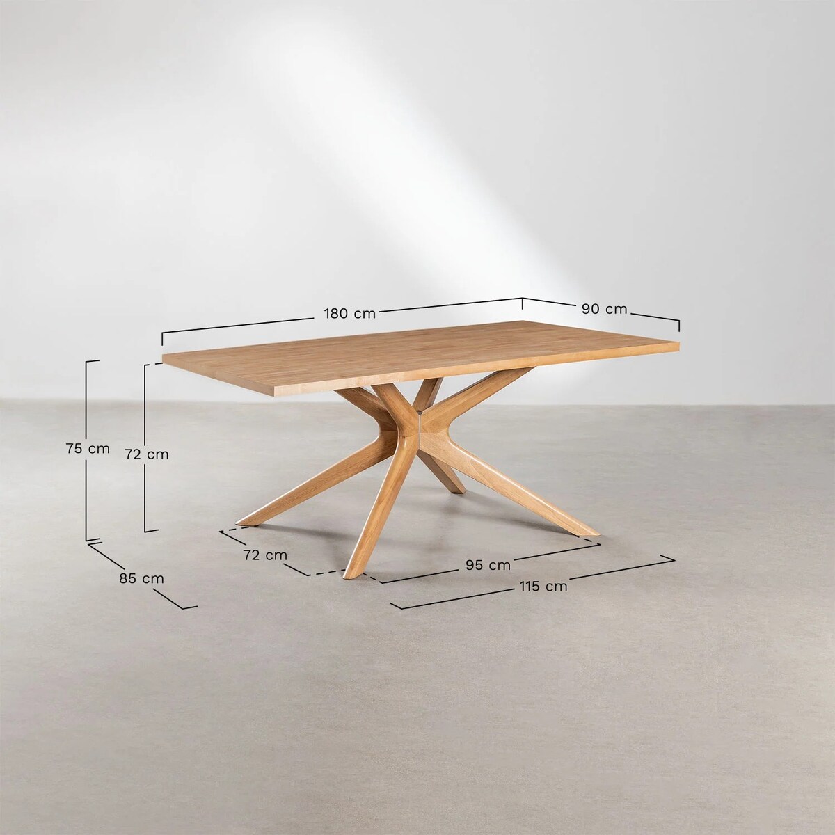 Prostokątny stół jadalniany 180x90 cm Arnaiz naturalny