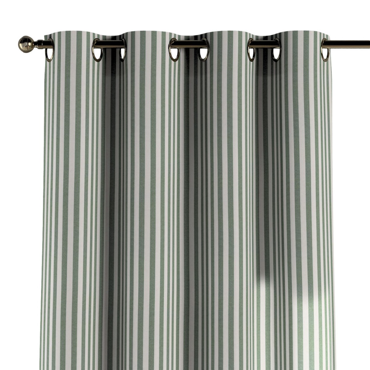 Zasłona na kółkach 1 szt. 130x260 zielono-białe pasy (1,5cm)