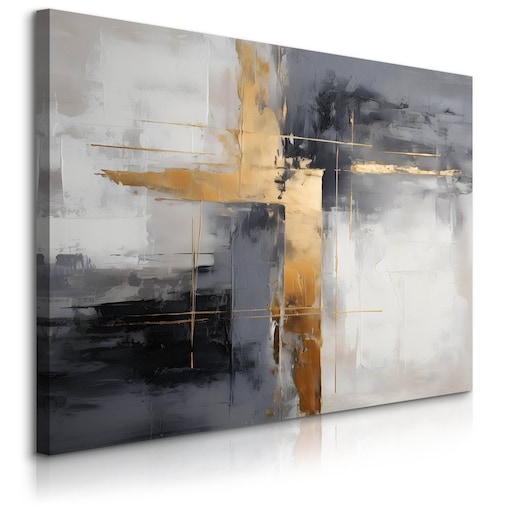 Obraz Do Sypialni Salonu Abstrakcja Akwarele Złoto Styl Glamour 120x80cm