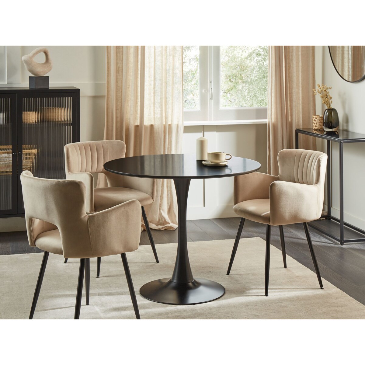 Stół do jadalni BOCA Czarny 90 cm 90 cm