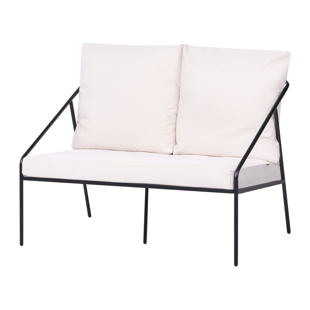 Zestaw ogrodowy ze stolikiem dla 4 osób USTICA Metal Czarny