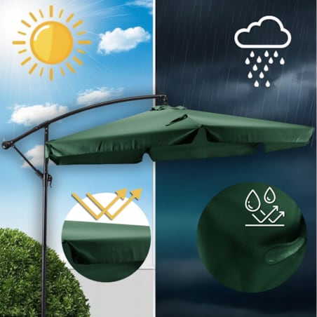 Parasol Ogrodowy Duży Składany na Taras Zielony + POKROWIEC AKRON 300cm