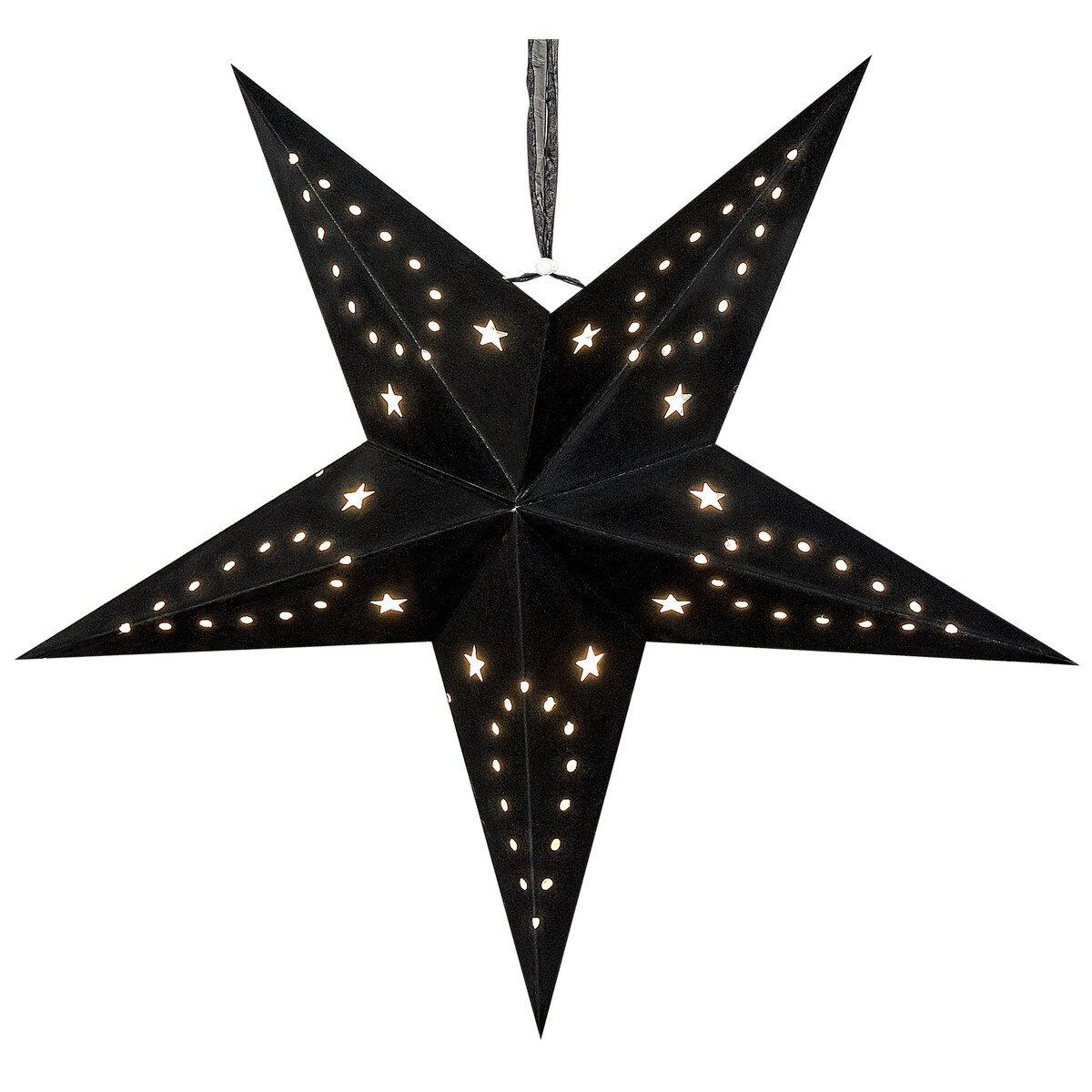 Zestaw 2 dekoracji wiszących LED MOTTI 60 cm Gwiazda Czarny