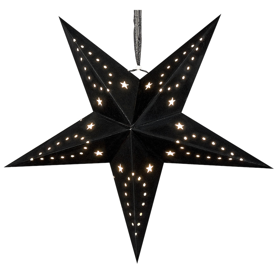 Zestaw 2 dekoracji wiszących LED MOTTI 60 cm Gwiazda Czarny
