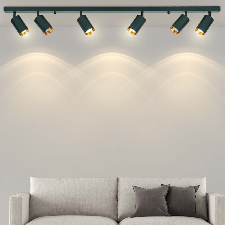 Ruchoma lampa sufitowa Maribel nad wyspę do kuchni czarna złota