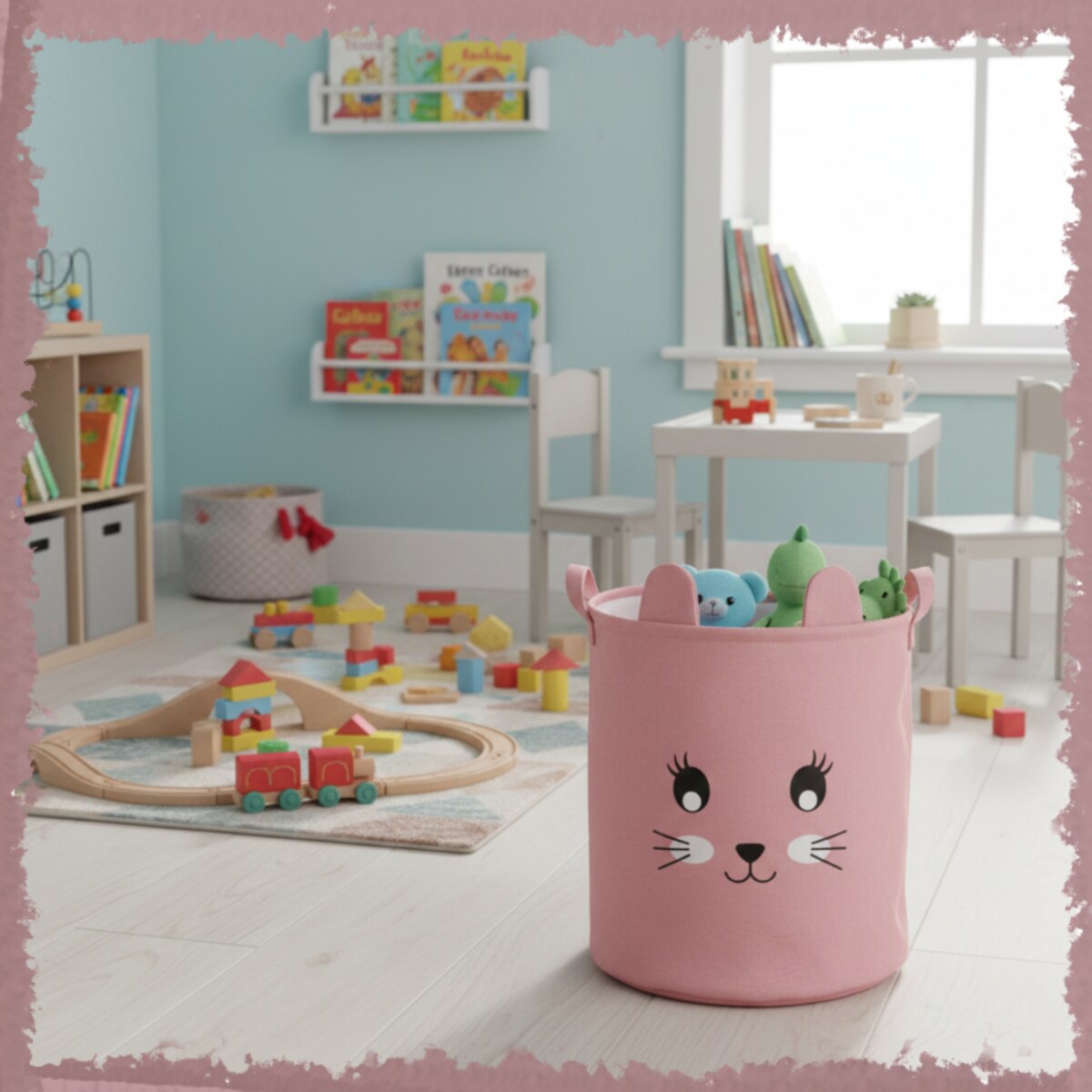 Kosz na zabawki klocki zamykany ze ściągaczem duży XXL organizer pojemnik