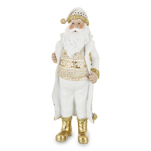 Elegancki Mikołaj w złotych butach 20,5x7,5x7 cm