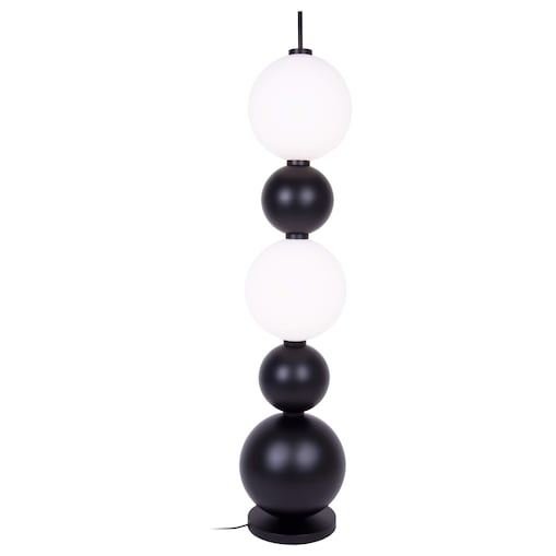 Designerska lampa podłogowa Akiko LED 25W balls czarna biała