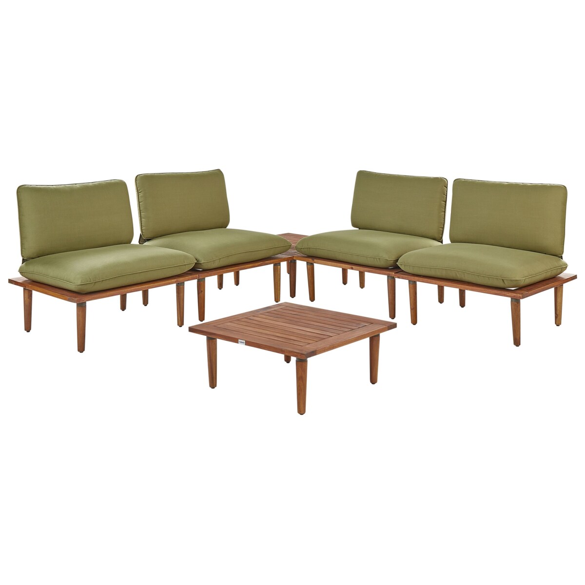 Zestaw wypoczynkowy dla 4 osób Drewno akacjowe (certyfikat FSC®) Oliwkowy FRASCATI