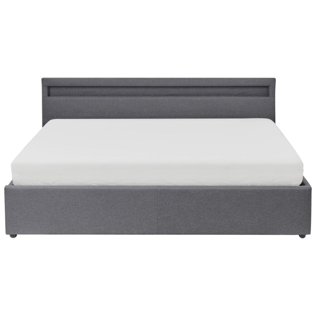 Łóżko LED z pojemnikiem ARMELLE 180 x 200 cm Ciemnoszary