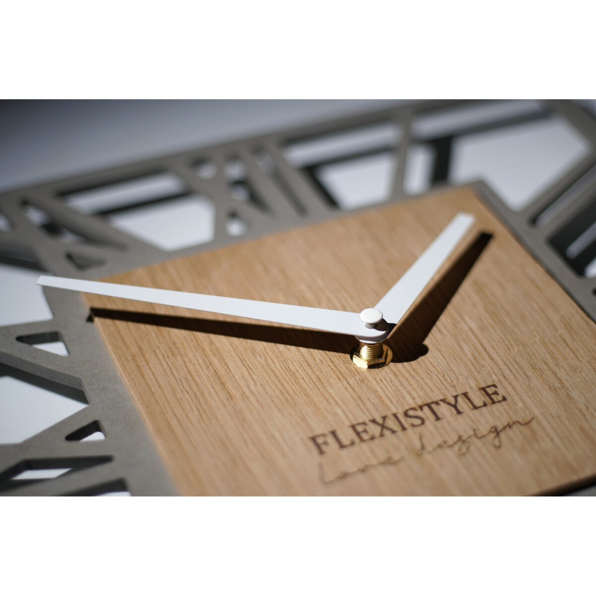 Zegar ścienny Loft Piccolo Kwadratowy dębowy 30cm