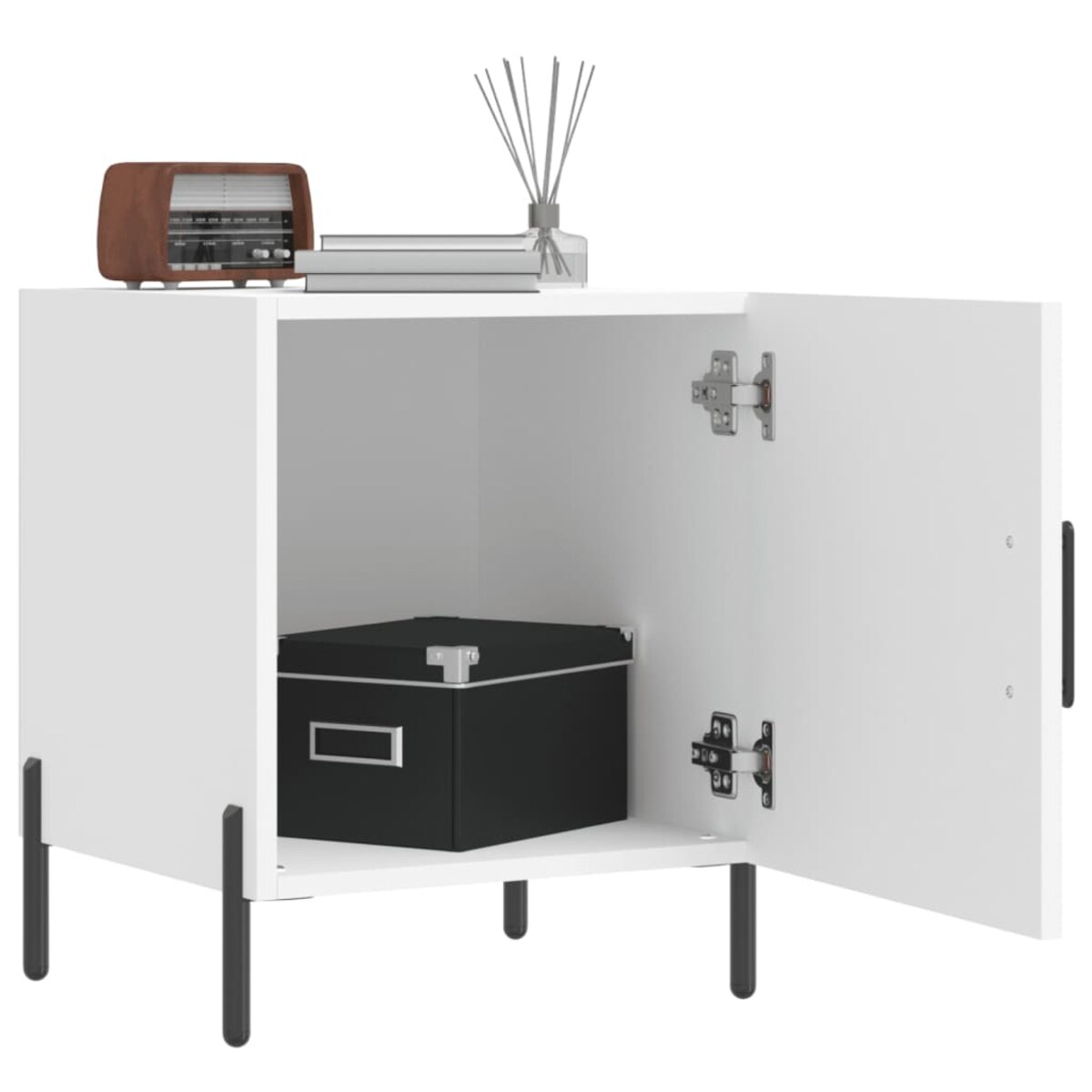 vidaXL Szafka nocna, biała, 40x40x50 cm, materiał drewnopochodny