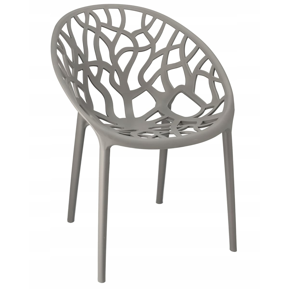 Krzesło plastikowe ALBERO eleganckie szare