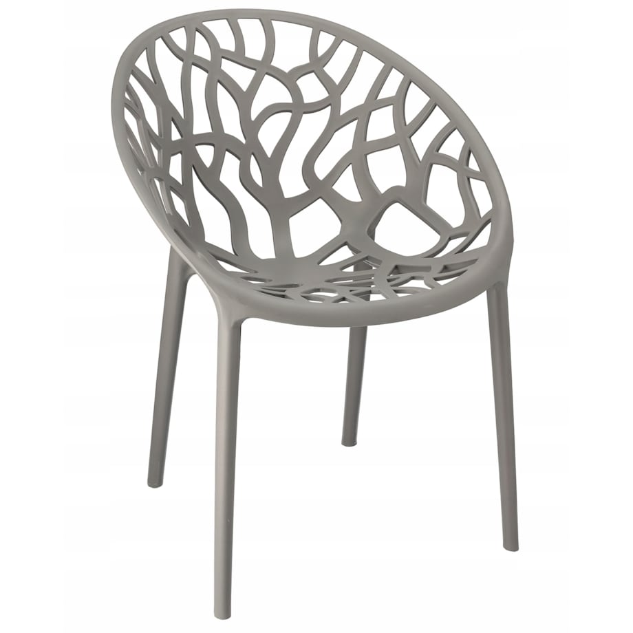 Krzesło plastikowe ALBERO eleganckie szare