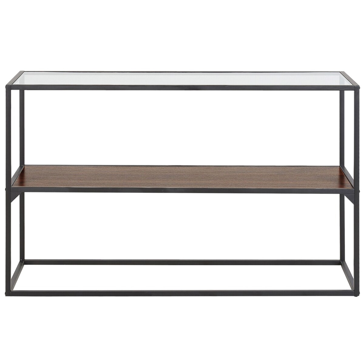 Konsola szklana ciemne drewno z czarnym TAOS