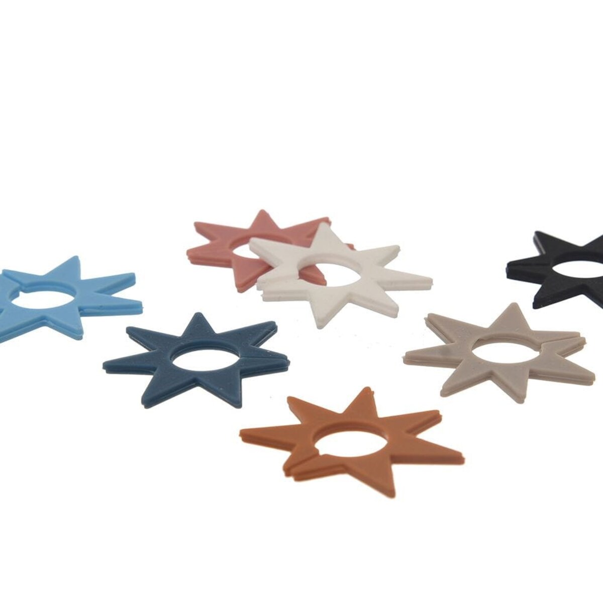 Znaczniki na Szklanki Kubki Kufle Silikonowe Kolorowe Gwiazdy Zestaw 8 szt