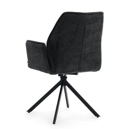 Krzesło tapicerowane obrotowe szenilowe do salonu MERANO grafitowe