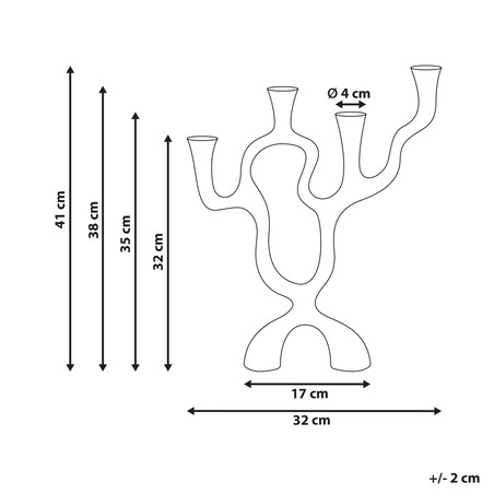 Świecznik FAMOES Metal 41 cm Srebrny