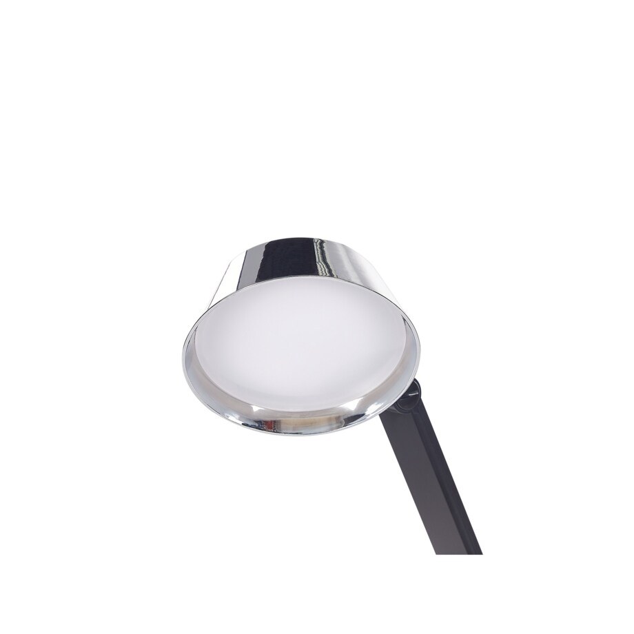 Lampa biurkowa LED z portem USB metalowa srebrna CHAMAELEON