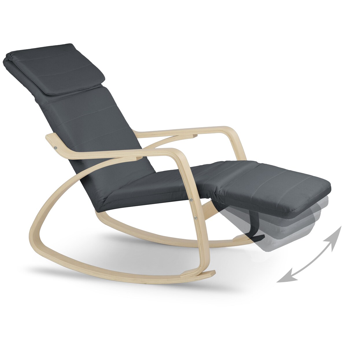 Fotel bujany na biegunach wypoczynkowy drewniany Sofotel Suzi