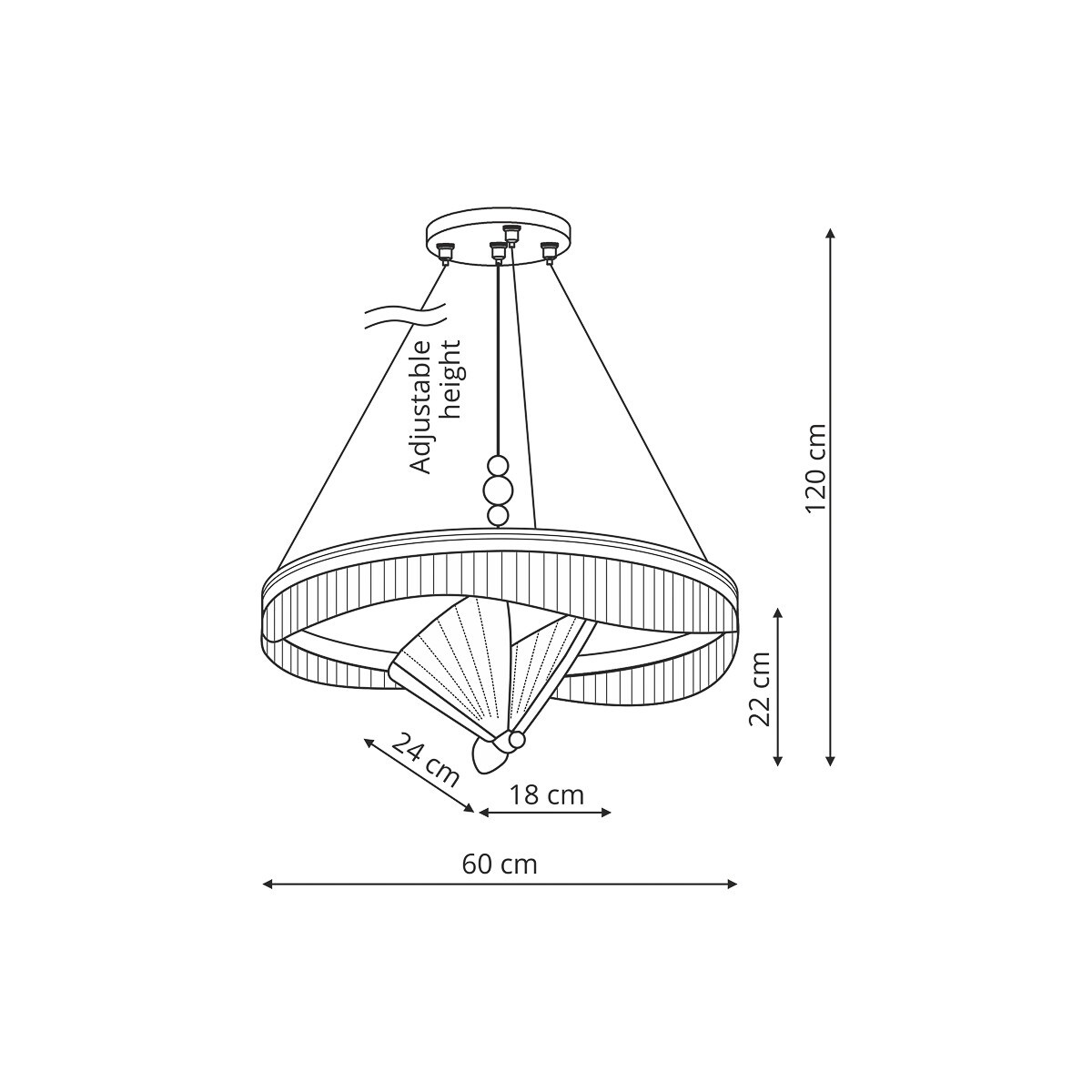 Lampa wisząca Light Prestige Marissa złoty LED CCT 3000K/4000K/6000K (regulowana) 1 szt.