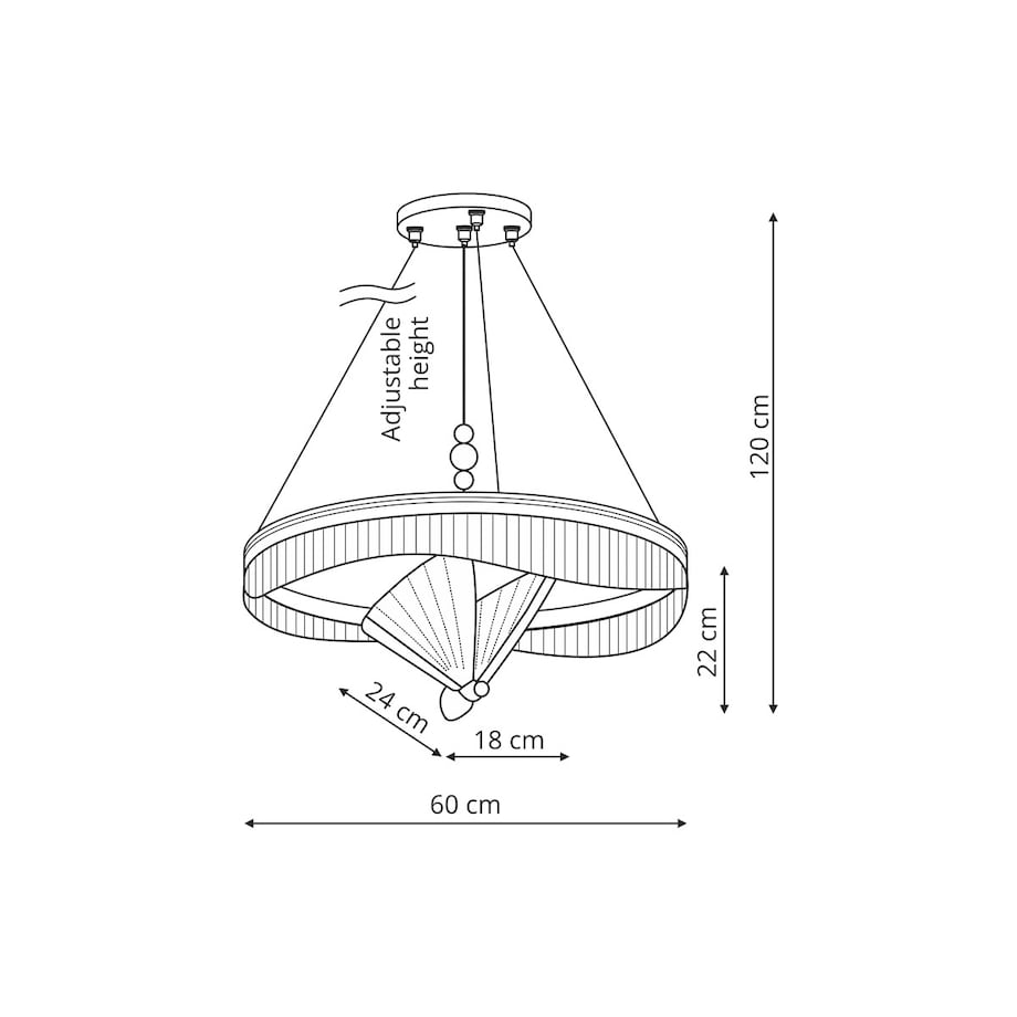 Lampa wisząca Light Prestige Marissa złoty LED CCT 3000K/4000K/6000K (regulowana) 1 szt.