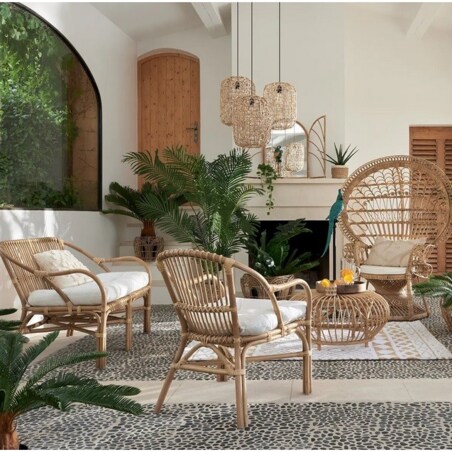 Fotel Peacock Paw z poduszką naturalny Takta