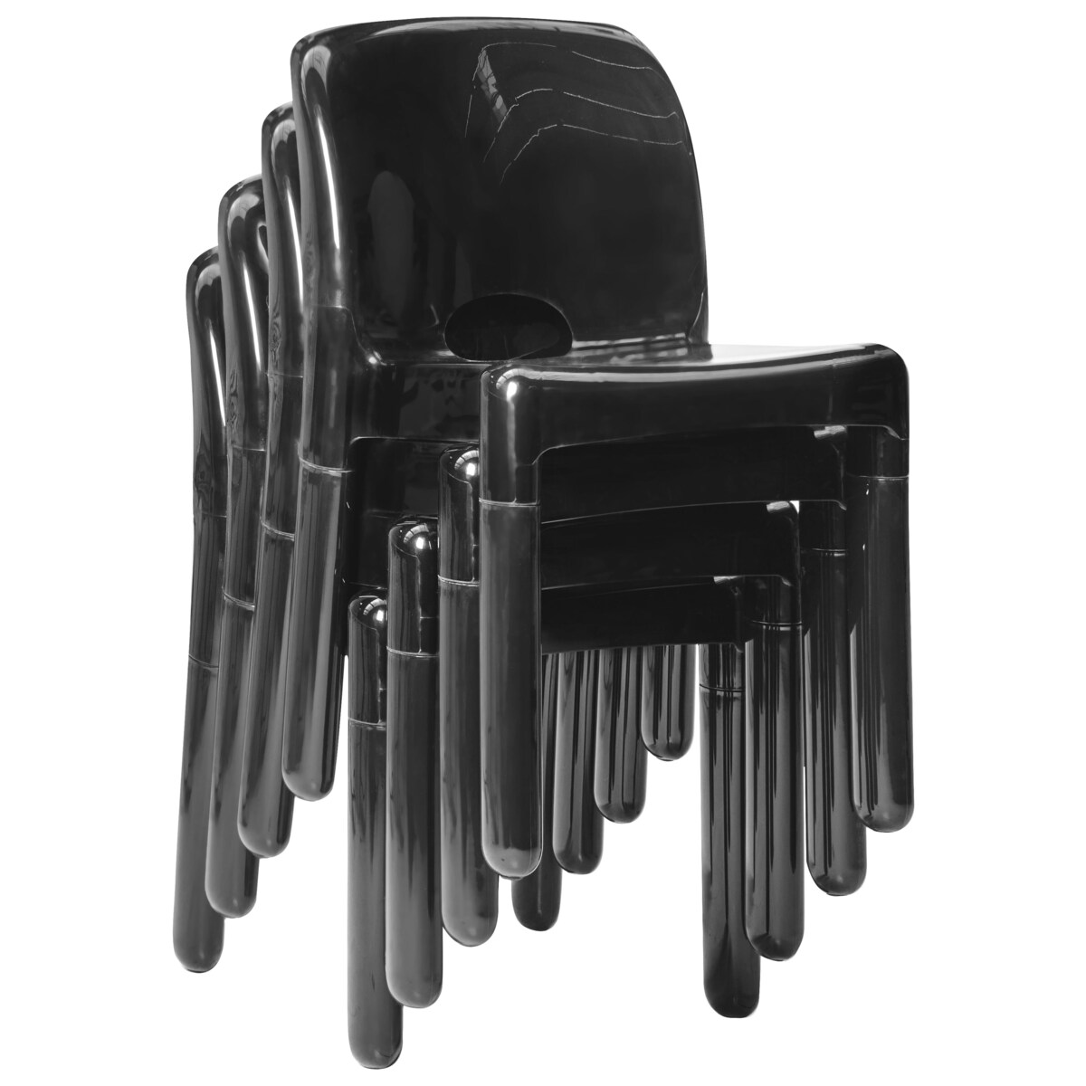 Zestaw 4 krzeseł ogrodowych BETIM Czarny