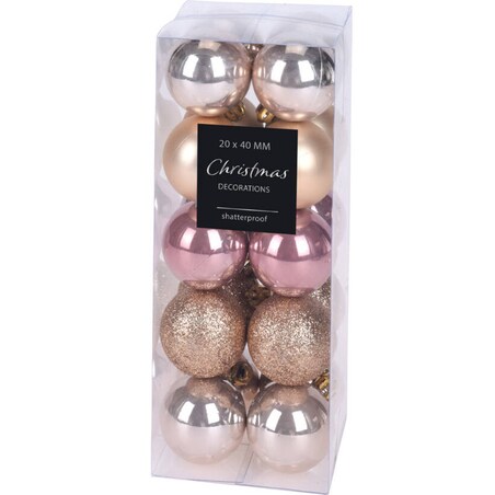 Zestaw bombek choinkowych, Ø 4 cm, 20 sztuk