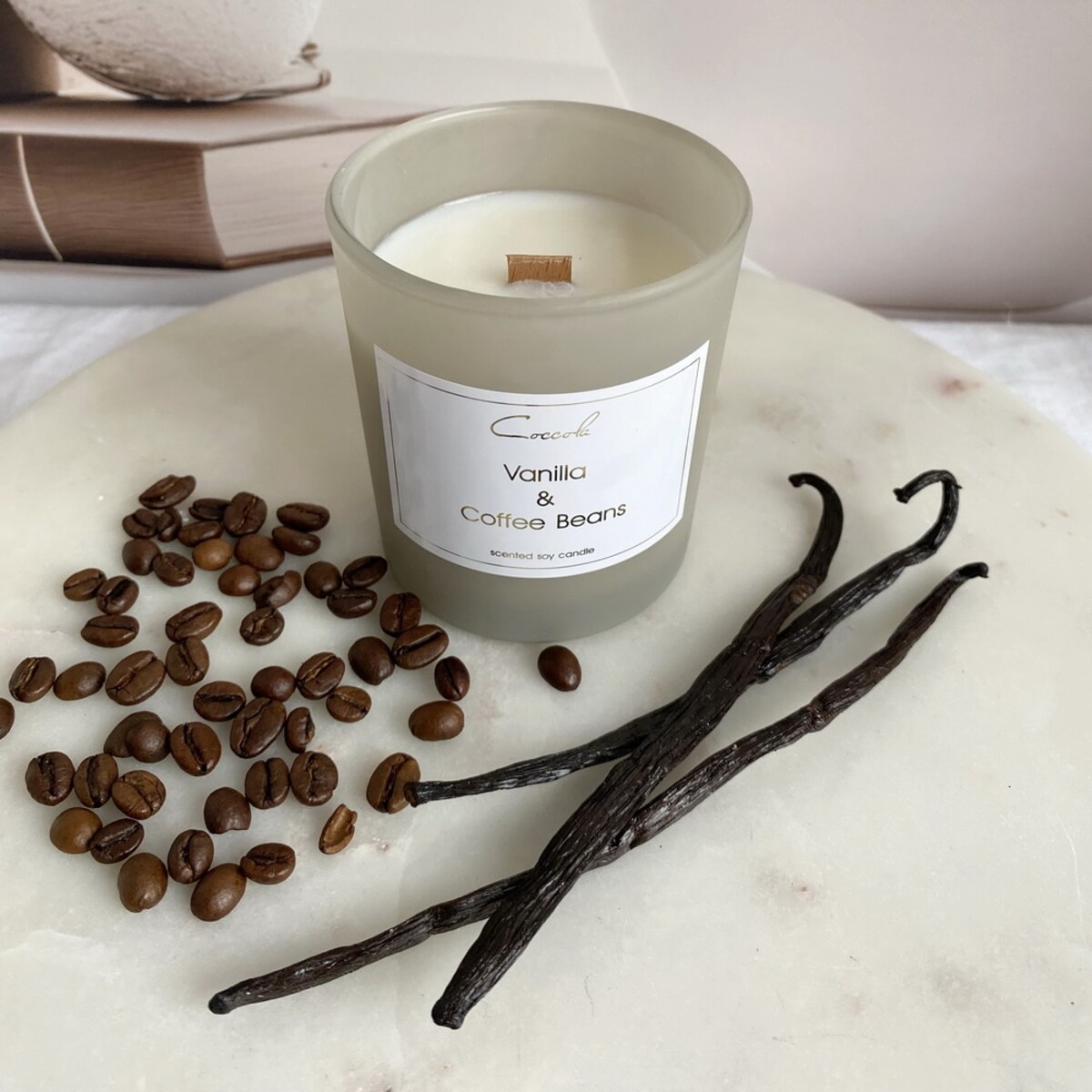 Vanilla & Coffee Beans- 210 gram ekologiczna naturalna świeca sojowa