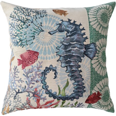 Poszewka Na Poduszkę Jasiek 45X45 Cm Żakardowa Dekoracyjna Ozobna Konik Morski