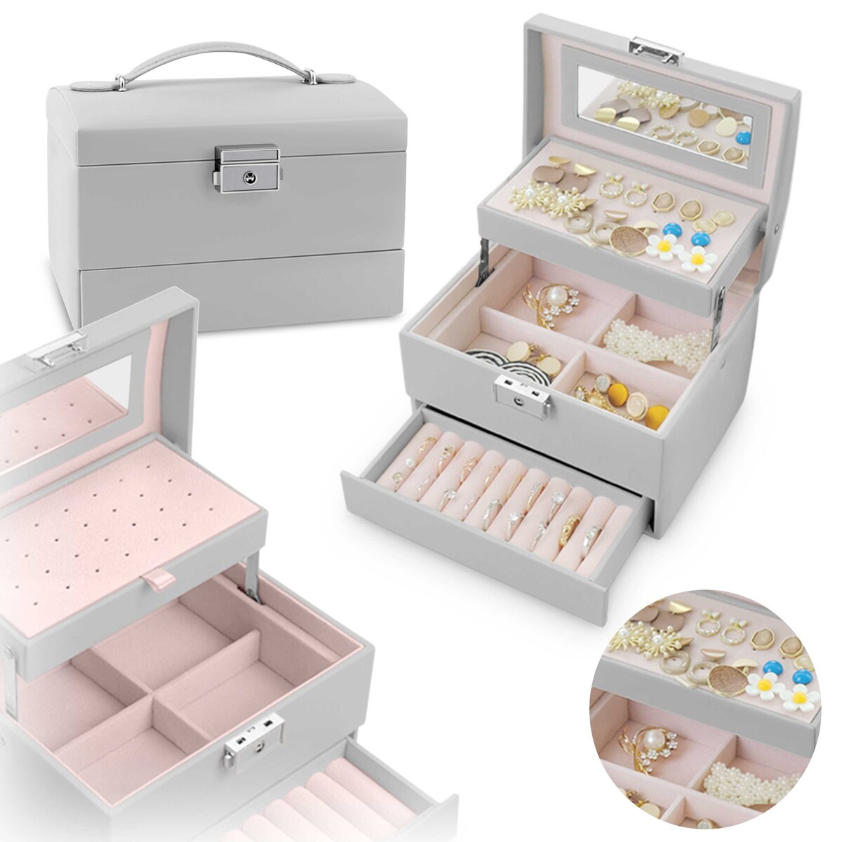 Szkatułka na biżuterię skrzynka pudełko kuferek Massido