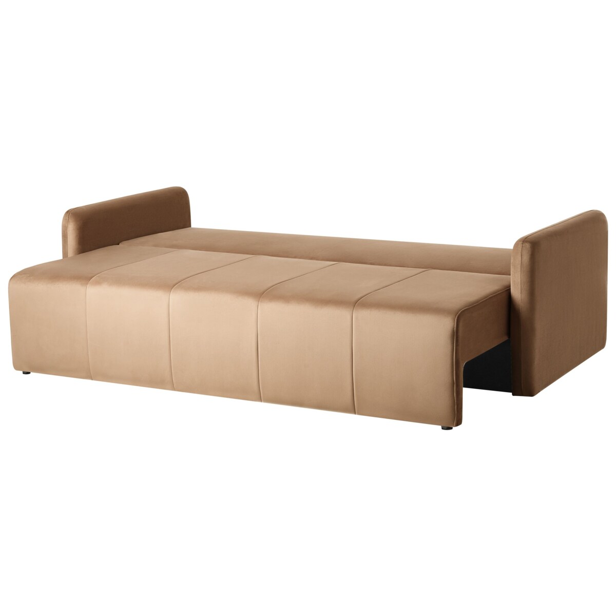 Sofa rozkładana dla 3 osób EGGE Welur Jasnobrązowy