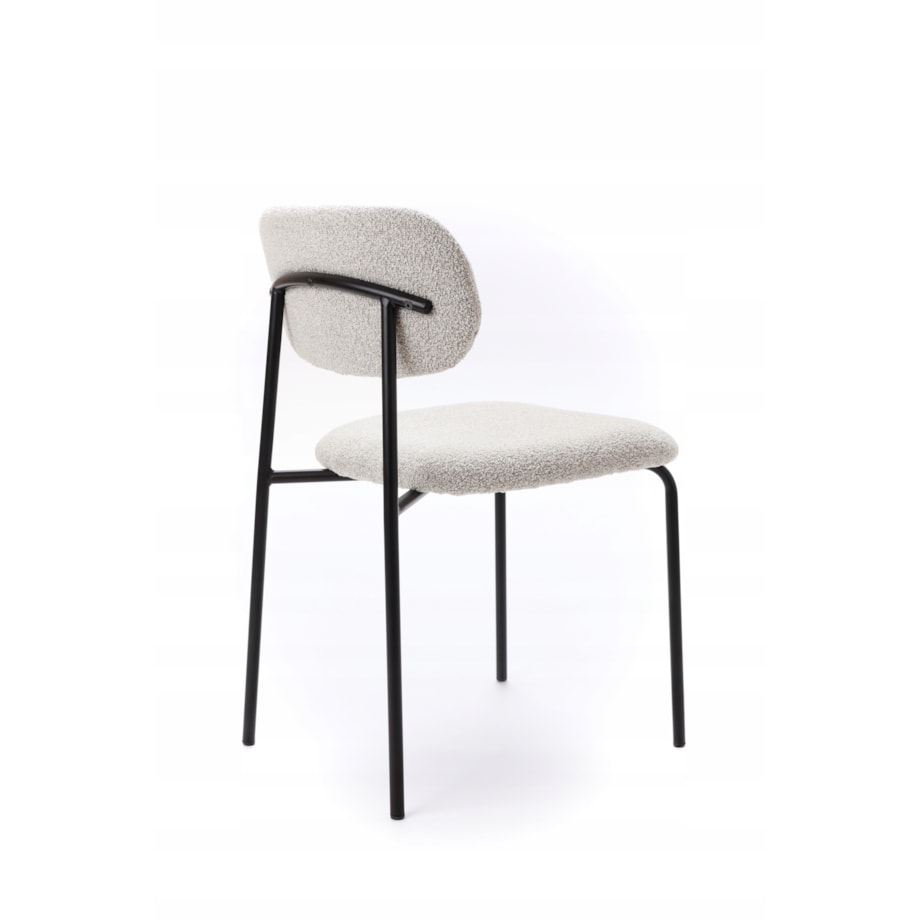 ZESTAW 2 SZTUK Krzesła NUVIA Szaro-Czarne Tapicerowane Nowoczesne Loft