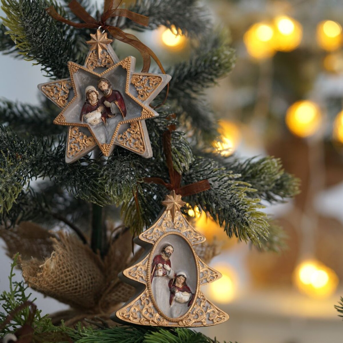 VILLA ITALIA Zawieszka choinka 10 cm HOLY FAMILY