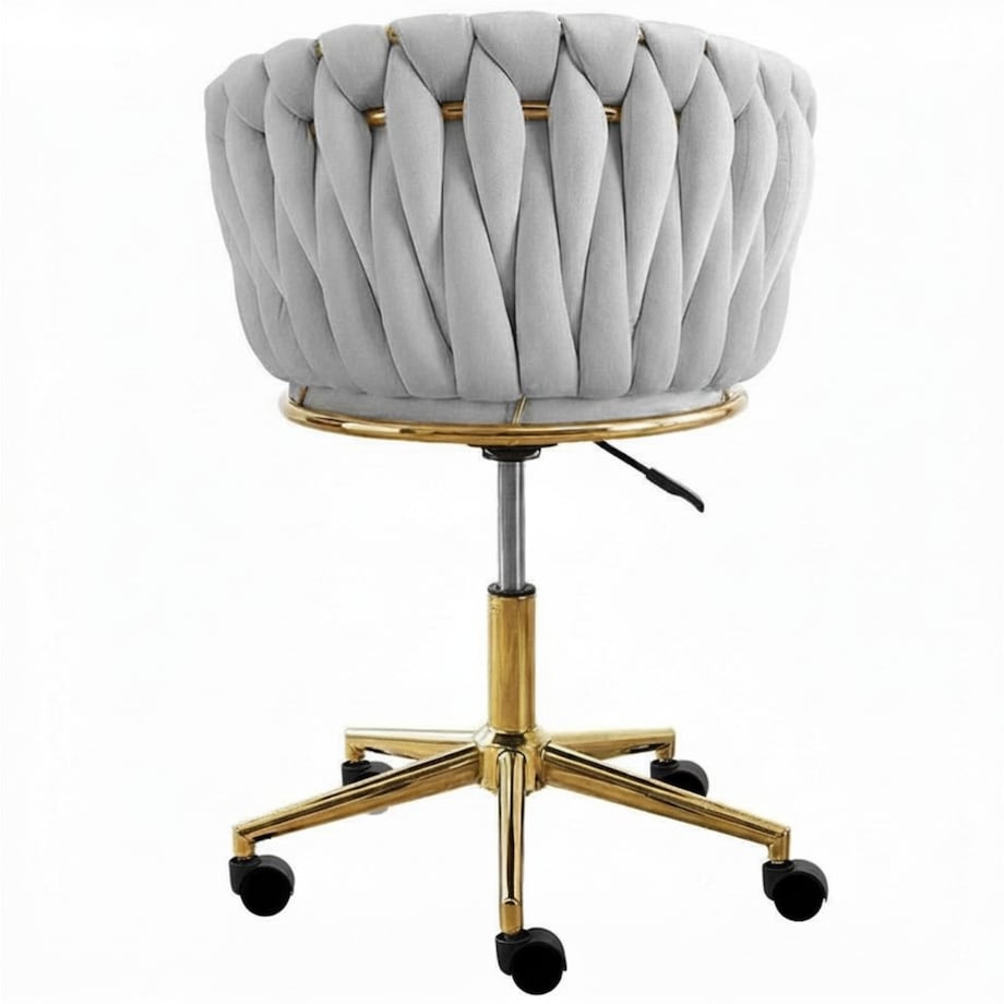 Fotel biurowy krzesło obrotowe regulowane welurowe szare