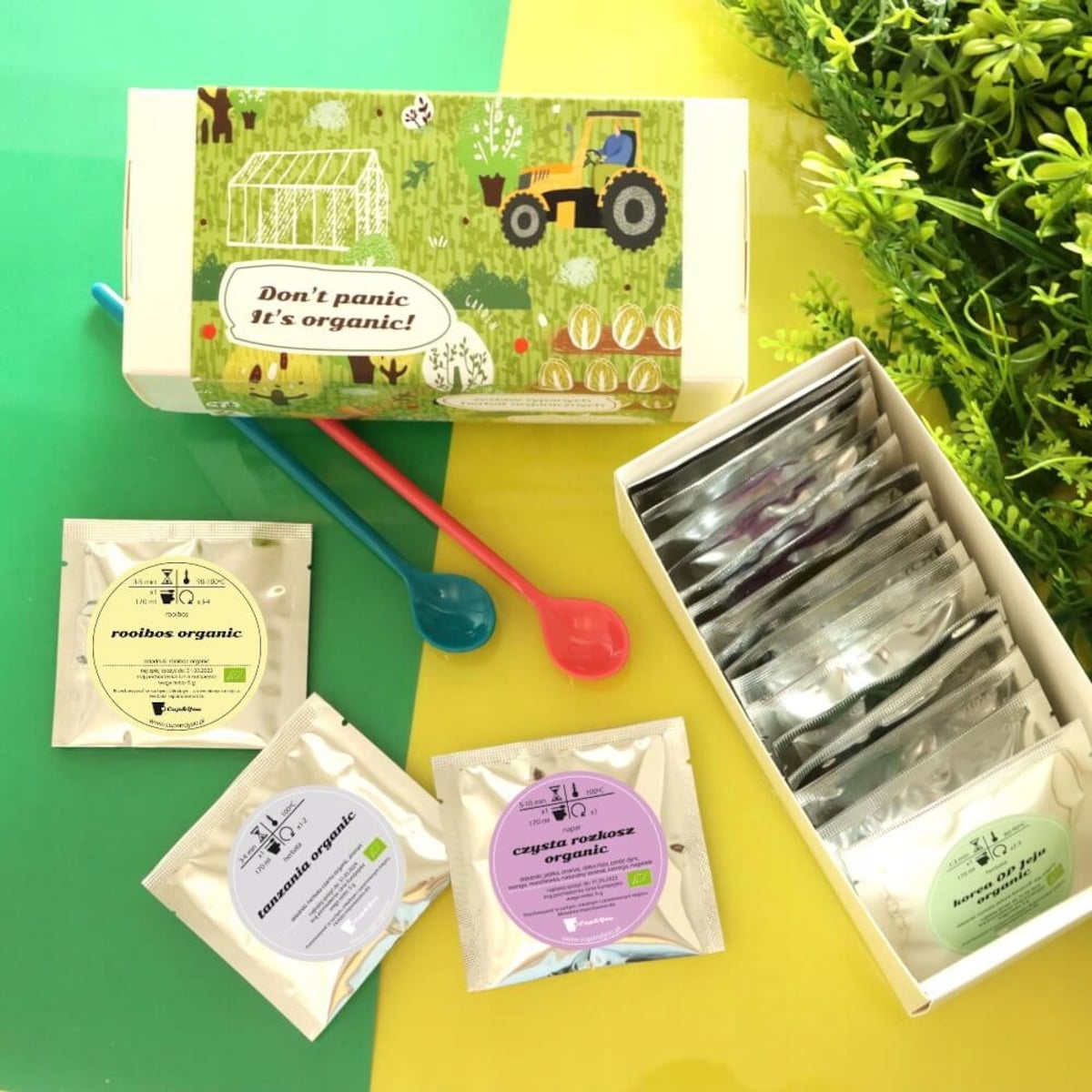 DON'T PANIC IT'S ORGANIC zestaw 4 herbat organicznych wysokiej jakości BIO